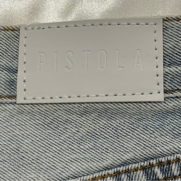 Pistola Devin High Rise Mom Cut Off Shorts Distressed Light Wash St.Tropez 27 - Picture 7 of 12
